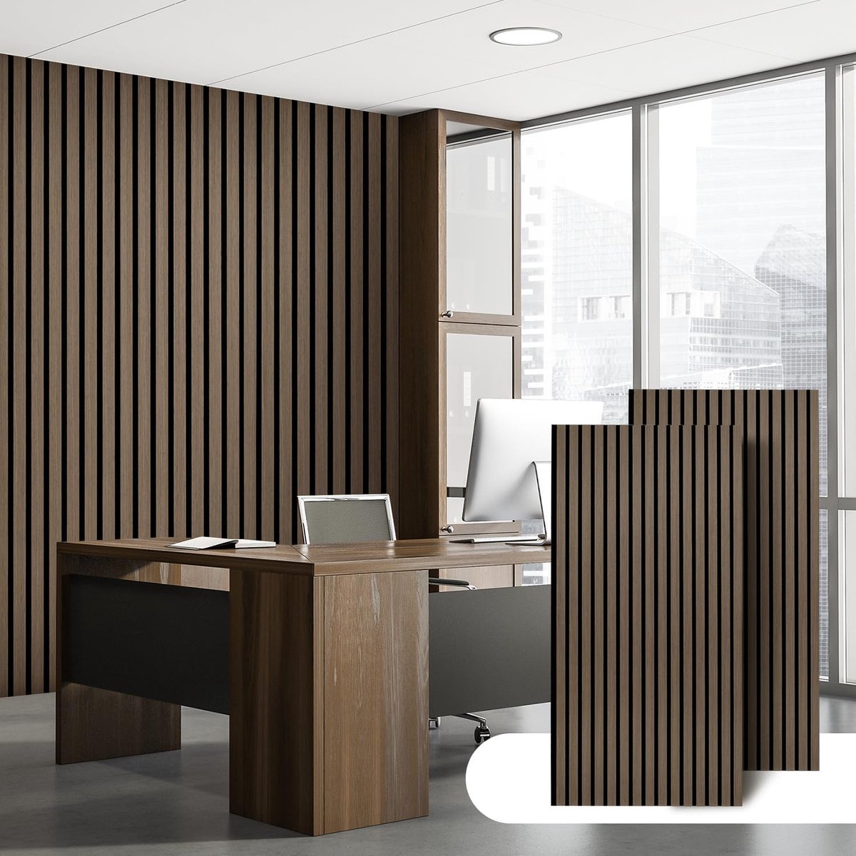 Panelen van hout, 120 x 60 cm, 3 stuks wandpanelen voor ruimteakoestiek verbetering, 3D-panelen, muur voor binnenruimtes, wandbekleding, houten panelen, muur met houtfineer en vilt