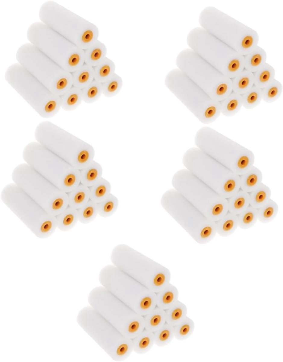 Jojofuny 50 Stuks 6-Inch Sponsrol Borstelkop Kwast Kwastaccessoires 10 Stuks Verfroller Sponsdutje Kleine Verfrollerhoezen Vervangende Verfroller Dutje Plastic