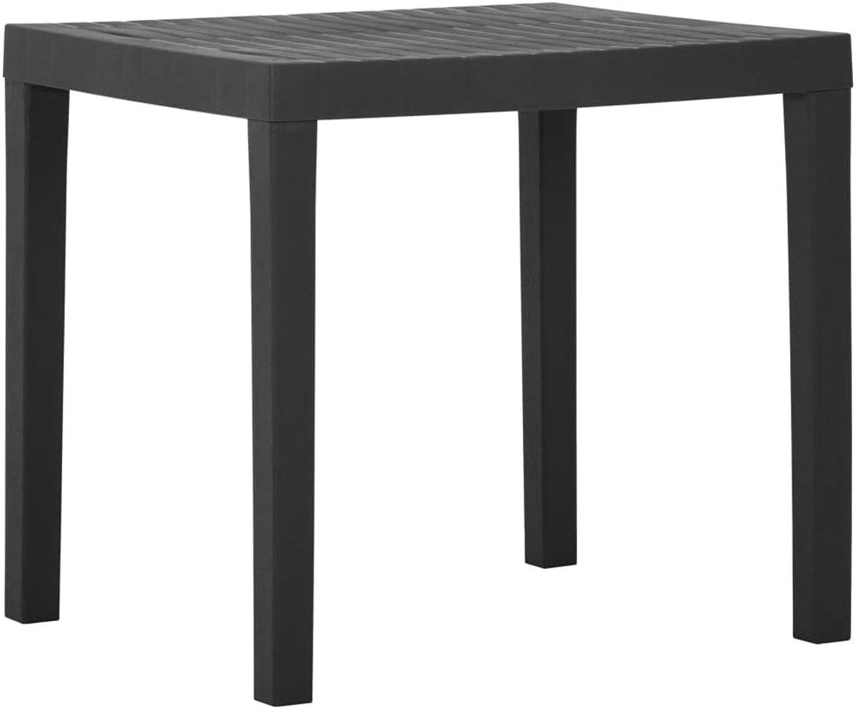 Tuinmeubelen, terrastafel, tuintafel, grijs, 79 x 65 x 72 cm, kunststof, voor gazon, tuin, terras