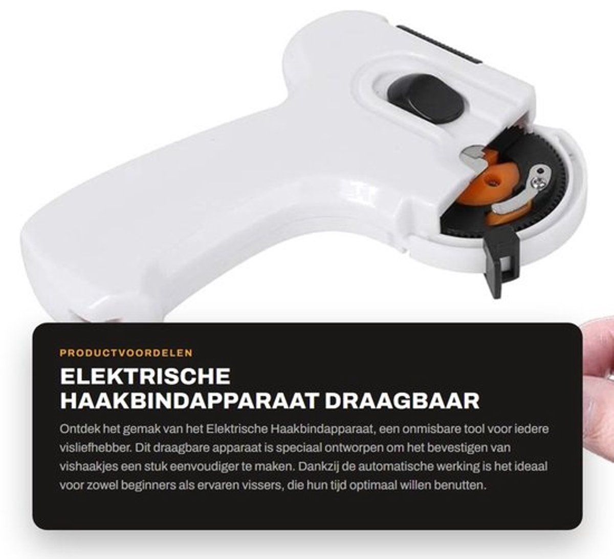 Dailygoods - Elektrisch haakbindapparaat - Draagbare vislijnvishaak - Automatische machine - Visaccessoires - Betrouwbaar en duurzaam - Geschikt voo...