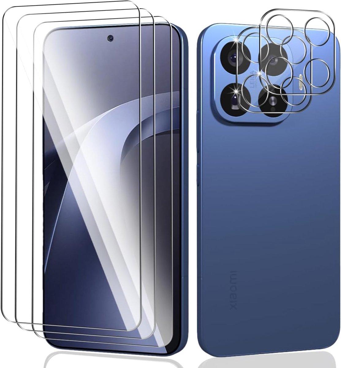 Gehard glas voor Xiaomi 17T Pro, 3 stuks, 9H hardheid, displaybeschermfolie + 2 cameralensbeschermers, krasbestendig, displaybeschermfolie