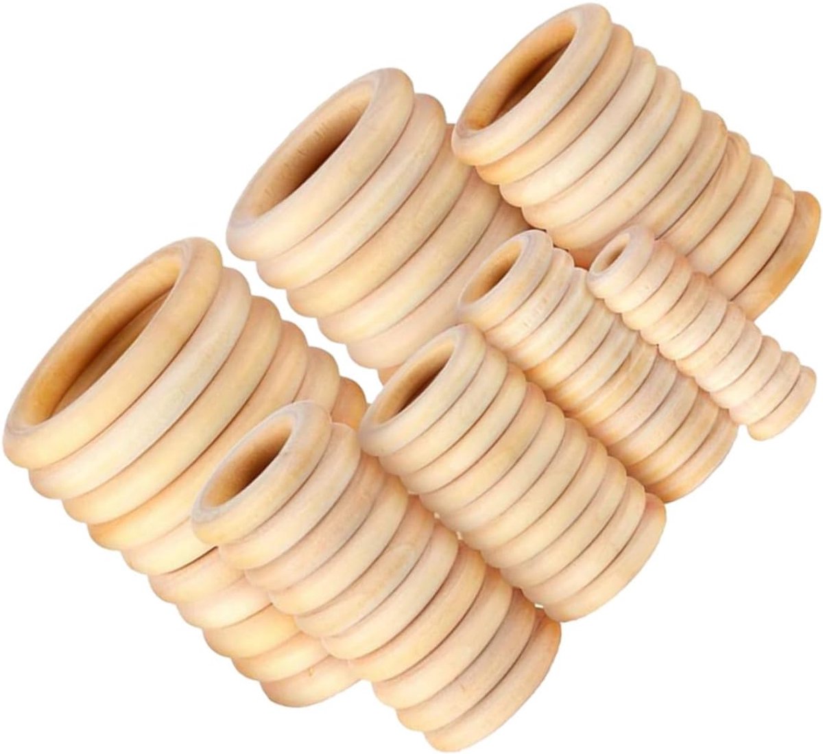 100stuks Onbewerkte Houten Ringen Voor Ambachten Duurzame Houten Gordijnringen Verbeter Je Creatieve Projecten Geschikt Voor Decoratie Crafts