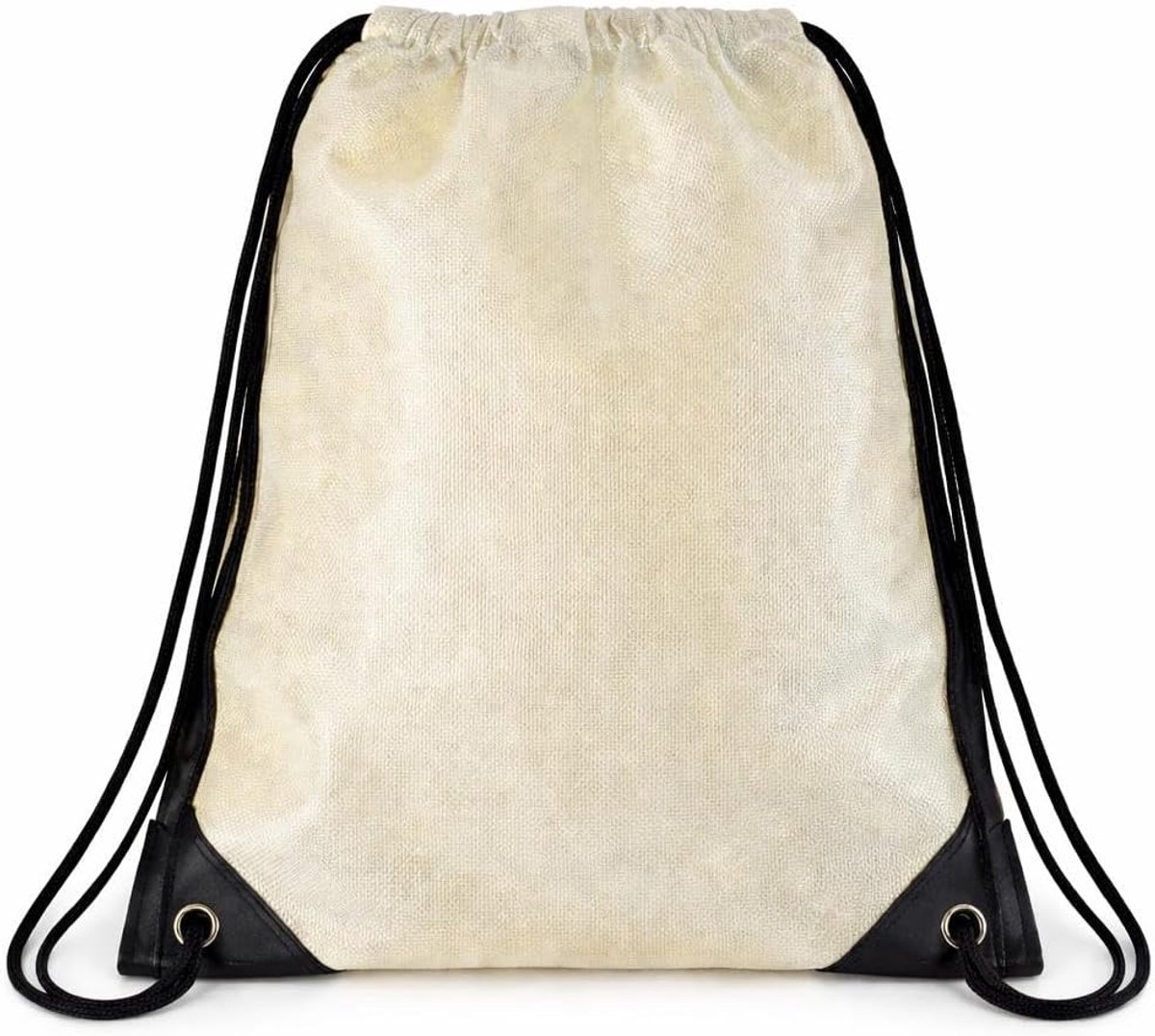 Tas met trekkoord van polyester, 33 x 43 cm, voor reizen en sport, Crème., 33x43 Cm, casual, sportief