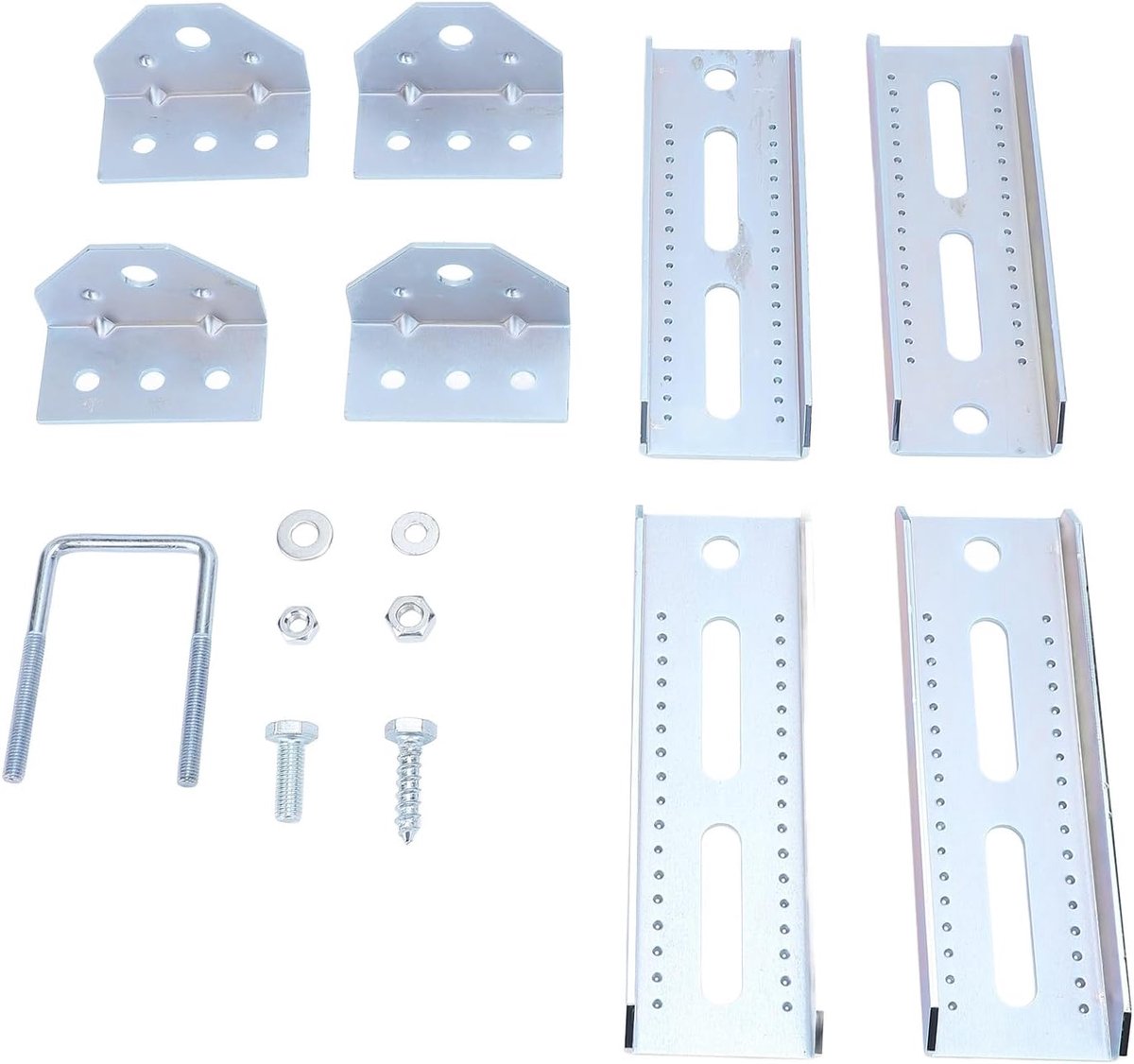 Draaibare Stapelbedbeugelset, Gegalvaniseerde Boottrailer Stapelbedbeugelset voor 3 Inch X 3 Inch 2 X 1,5 Dwarsbalken, Verstelbare Hoogte, Concave Basis, 4 Sets voor Boottrailers