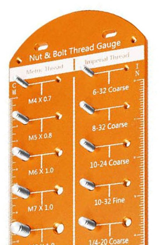 Lyrlody Moer- en Boutdraadcontroleur, Aluminiumlegeringsmeter met 28 Draadmaten voor Nauwkeurige Identificatie — afbeelding 2