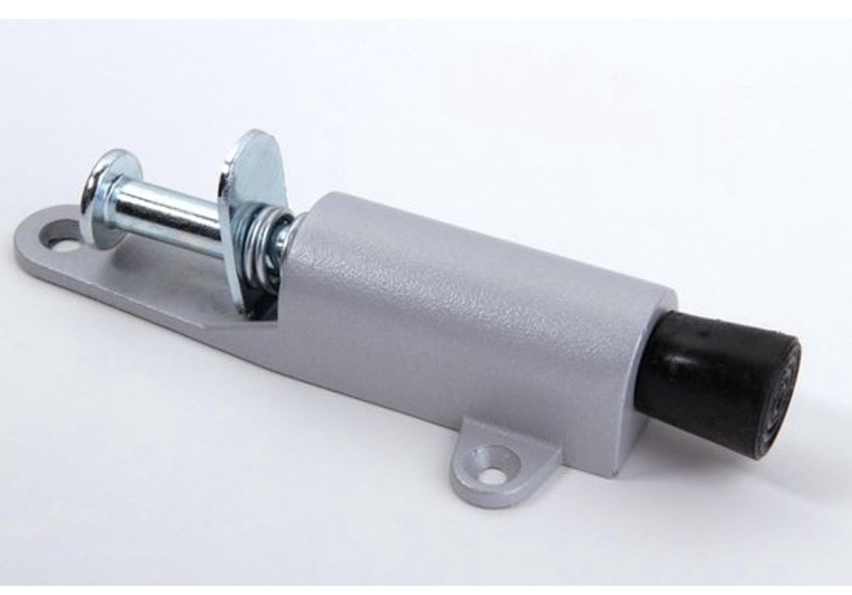 Metalen deurstopper - Vloerstopper - Houdt deuren open - Inclusief montagemateriaal - 12 cm - Zilver