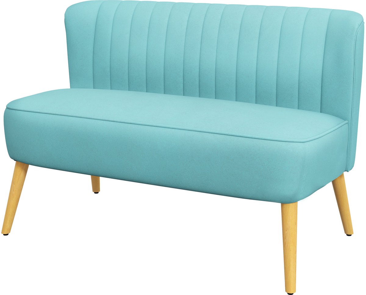 Homona 2-zitsbank - Retro design - 117 x 56,5 x 77 cm - Groen