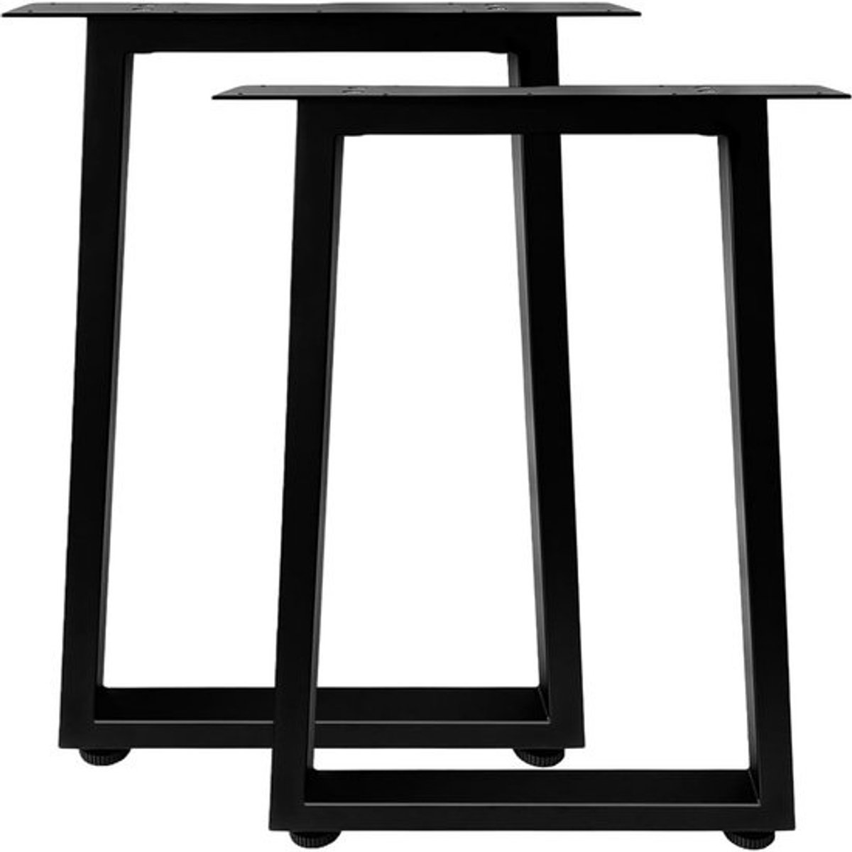Set van 2 metalen tafelpoten - trapeziumvormig, slijtvast en verstelbaar voor eettafel of bureau