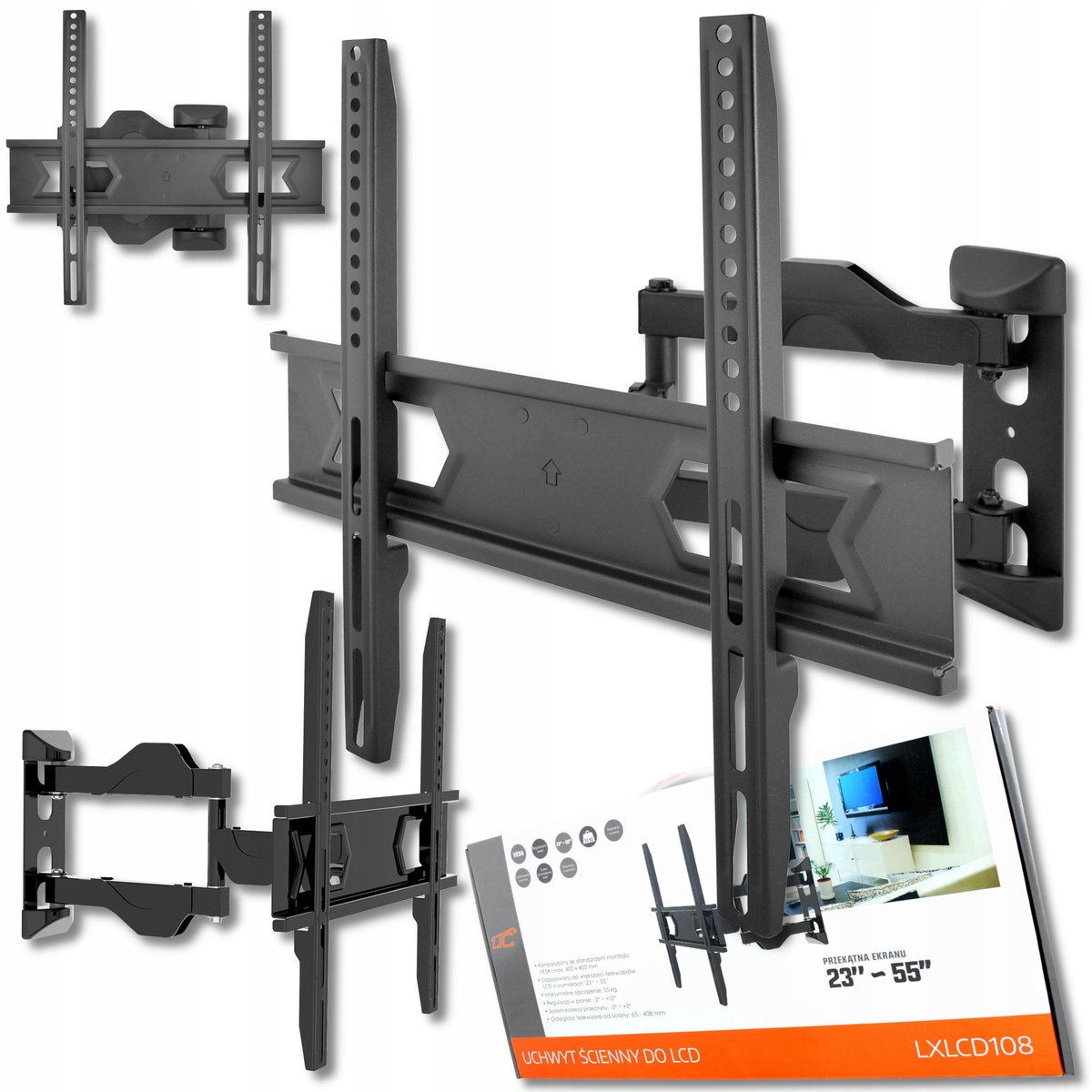 LTC TV Muurbeugel 23-55" LCD/LED, Verstelbaar, 35kg, VESA 400x400