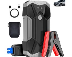 4500A auto-accu-startbooster - Draagbare auto-startbooster - Powerbank met hoge capaciteit - 12V noodstartbooster - Met powerbank en LED-zaklamp - Geschikt voor benzine- en dieselmotoren - Type-C opladen - 187*95*40 - Zwart