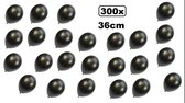 300x Super kwaliteit ballonnen metallic zwart 36cm