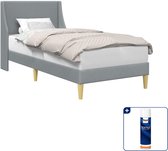 vidaXL bedframe - 100 x 200 cm - stof - lichtgrijs - Inclusief textielbeschermer 500 ml