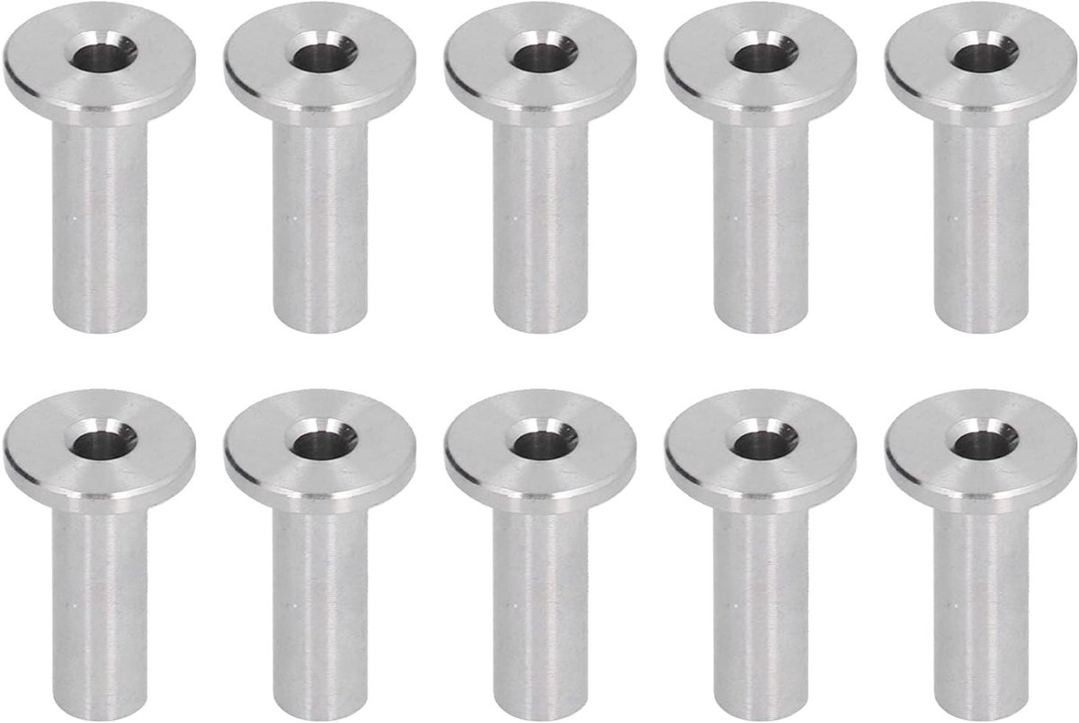 Beschermhoezen van roestvrij staal, 10 stuks beschermende kabelrailingset Hardware voor 1/8 inch of 3/16 inch kabelleuning(1/8)