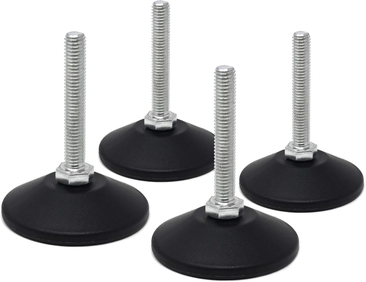 4 x stelschroef met vaste stelschroef M8 x 50 mm verzinkt verstelschroef plaat Ø 55 mm
