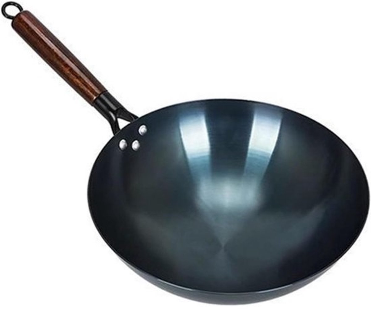 Chinese Rijstijzeren Wokpan Ronde Bodem 36cm voor Grillen en Roerbakken