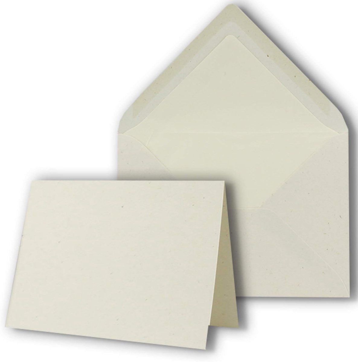 25 sets - groot kaartenpakket met 25 vouwkaarten en 25 enveloppen - 10,5 x 14,8 cm - DIN A6/C6 - vanille - nieuw papier