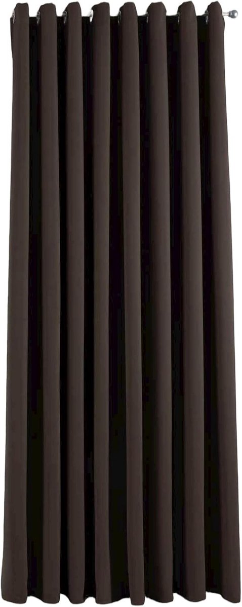 Ondoorzichtig "Newyork" 201920600, 1-pack thermo-gordijn, verduisteringsgordijn, verduisteringsgordijn, met inslagringen, geluidsisolerend, Öko-Tex-standaard, bruin