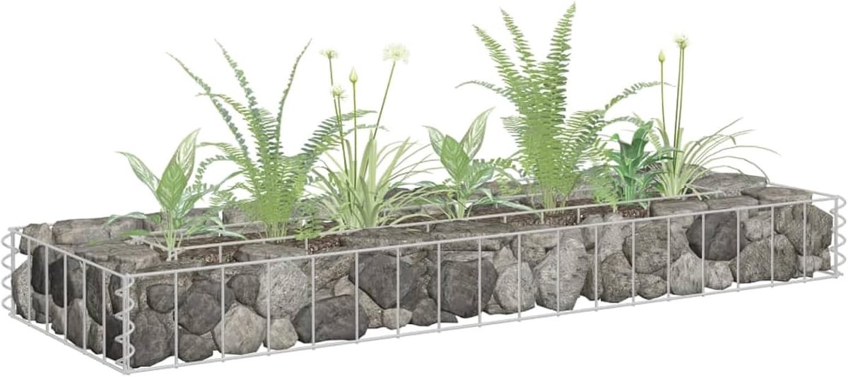 schanskorven, schanskorven, schanskorf, steenkorf, schanskorf, steenkorf, schanskorf, plantenbak, voor tuin, terras, verzinkt staal, 90 x 30 x 10 cm