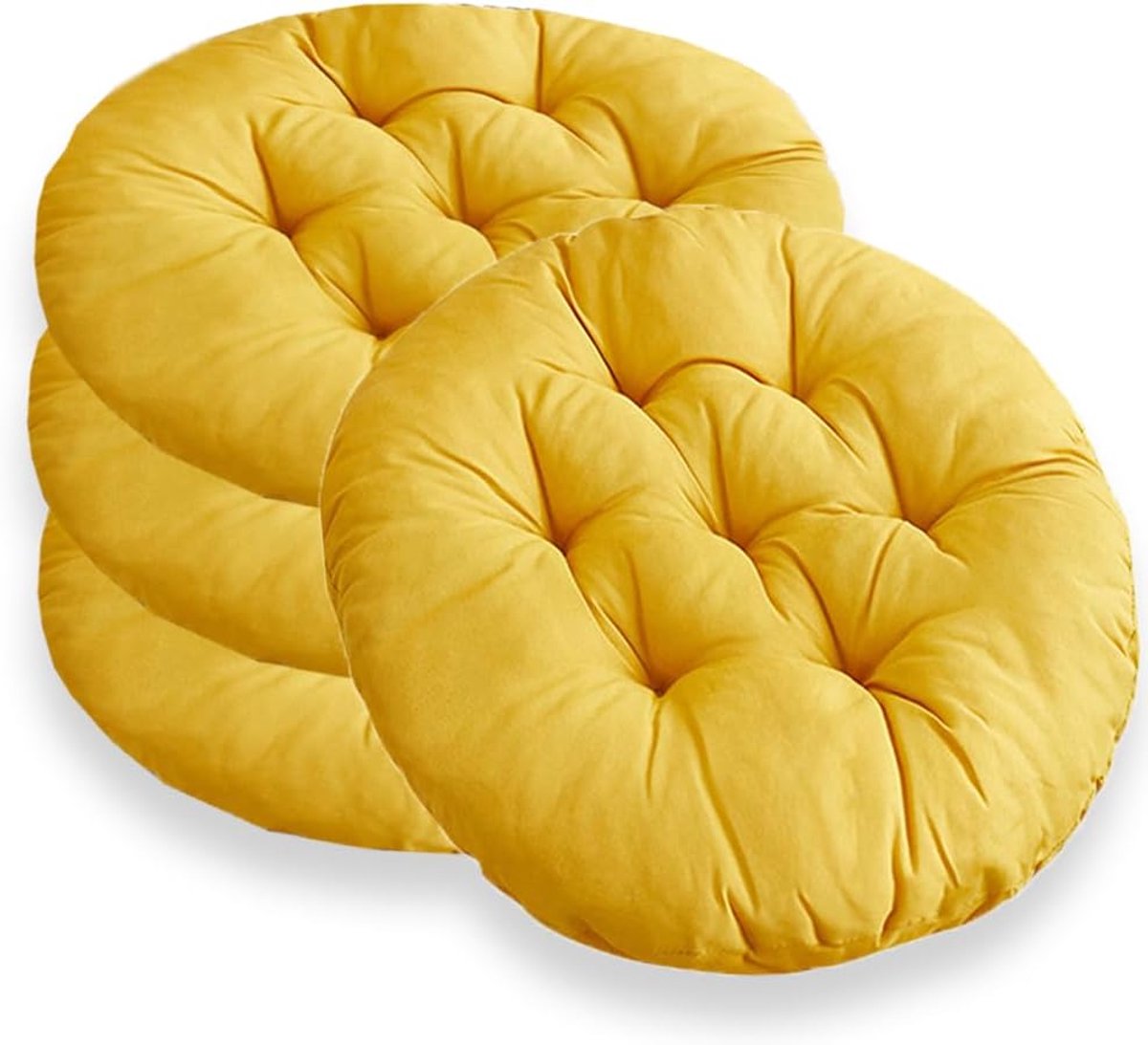 Set van 4 ronde stoelkussens met een diameter van 40 cm, ingebouwde stoelkussens, antracietgrijze stoelkussens voor de tuin, kantoor, balkon, zachte kussens voor binnengebruik