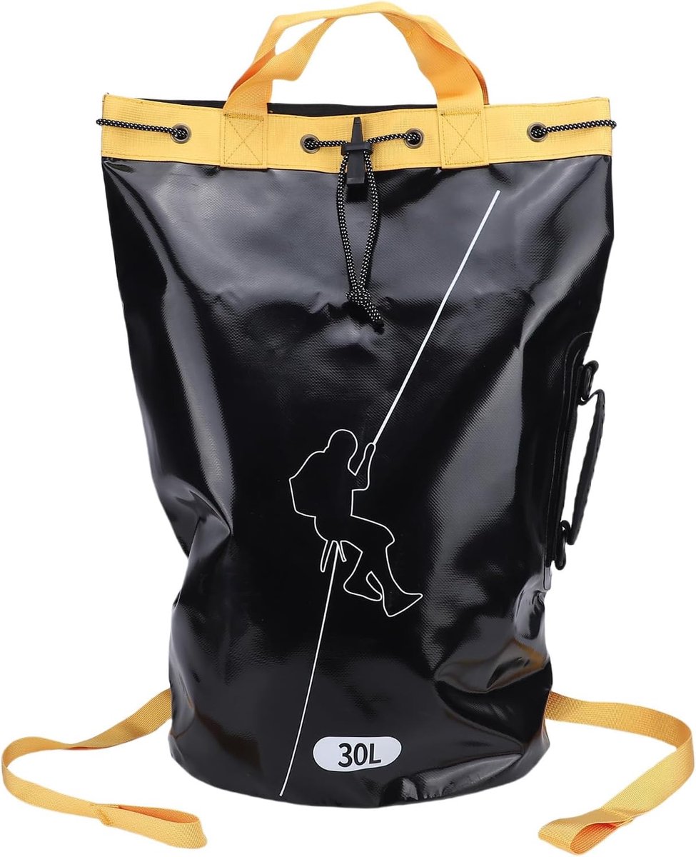 Touwtas voor klimmen, wandelen, opbergtas, professionele verkenningsuitrusting, afdaling, waterval, versterkt pvc, 1000D mesh, 9 gaten, kunststof handvat, #211, 30L, informeel