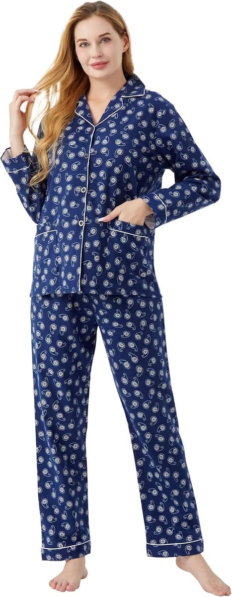 katoenen flanellen pyjama voor vrouwen 100% katoen flanel pyjama set zachte PJS gezellige dames loungewear