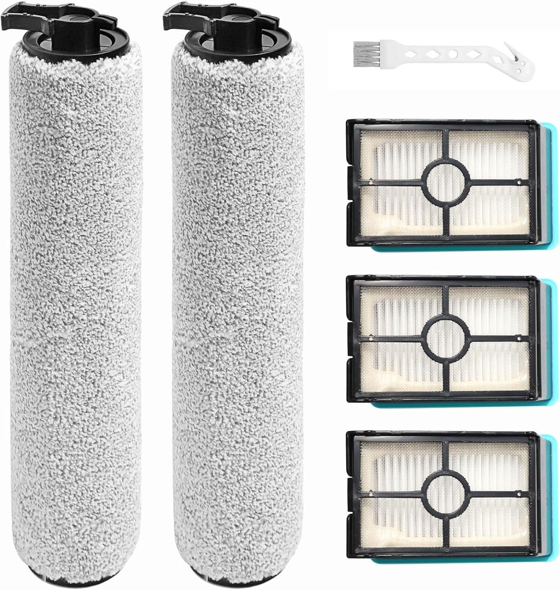 Reserveonderdelen voor Bissell Crosswave HF2 / 3845N / 3831 nat- en droogzuiger, 2 borstelrollen + 3 filters