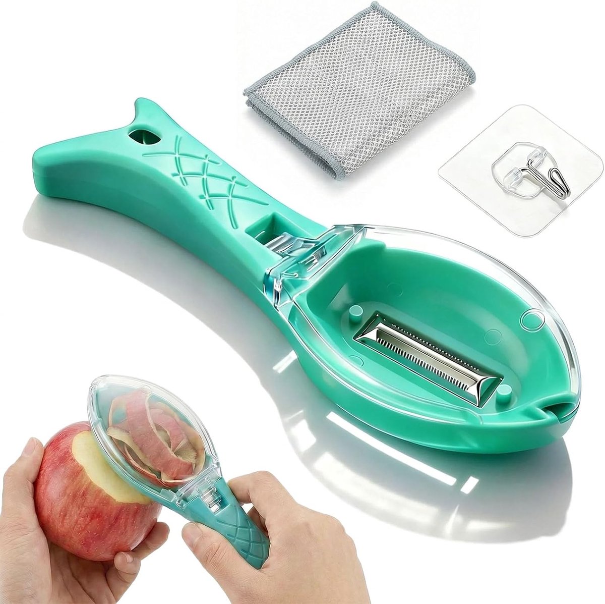 Schillers voor keuken, aardappelschiller, fruitwortel veggie-schilschiller ingebouwde schilvanger, dunschiller met ergonomisch antislip handvat, vaatwasmachinebestendig voor thuis, kantoor en