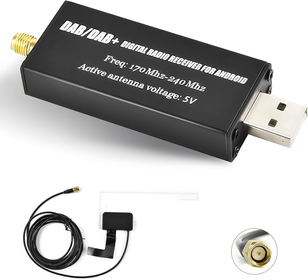 adapter voor Android autoradio met actieve antenne en USB 2.0