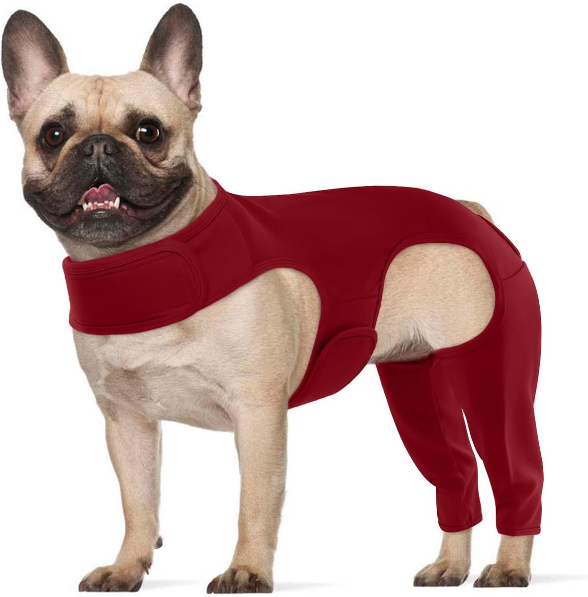 Herstelpak voor honden, chirurgische beenbescherming, likmouw voor achterbeen, elleboogbeschermer, voorkomt likken en bijten, voorkomt wondinfectie, wijnrood, S