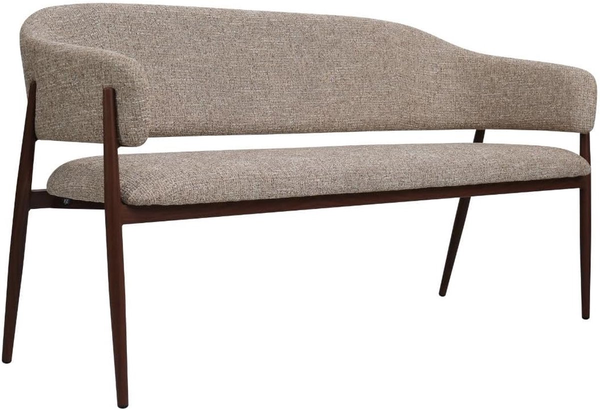 Dénia - Taupe/Walnoot - 160x60x82 cm - Mid Century