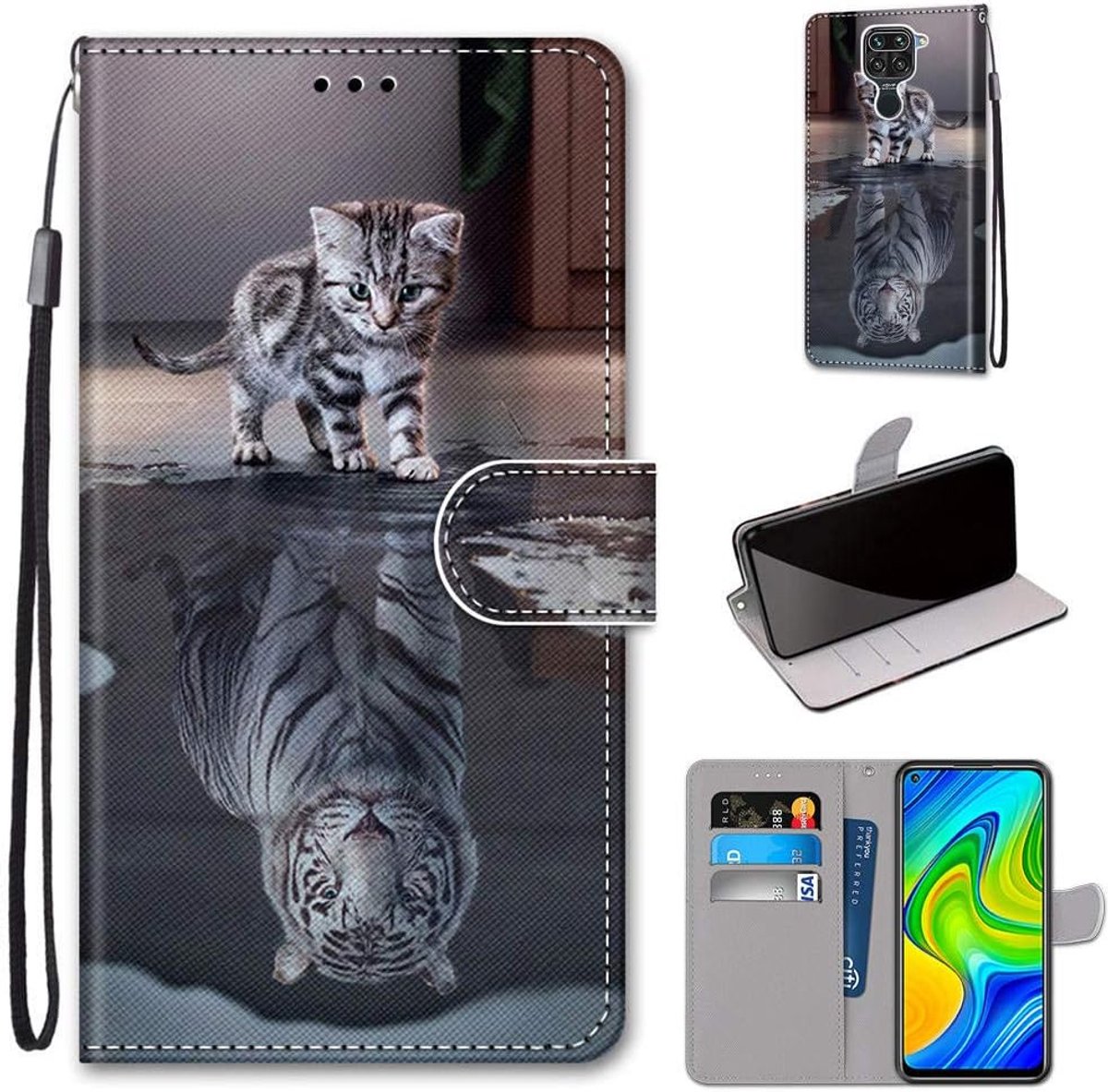 Portemonnee Telefoonhoes voor Xiaomi Redmi Note 9