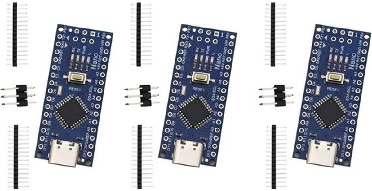 3-Pack Nano V3 Microcontroller Bordenset (328P CH340G) - 5V 16MHz Compatibel met Arduino IDE