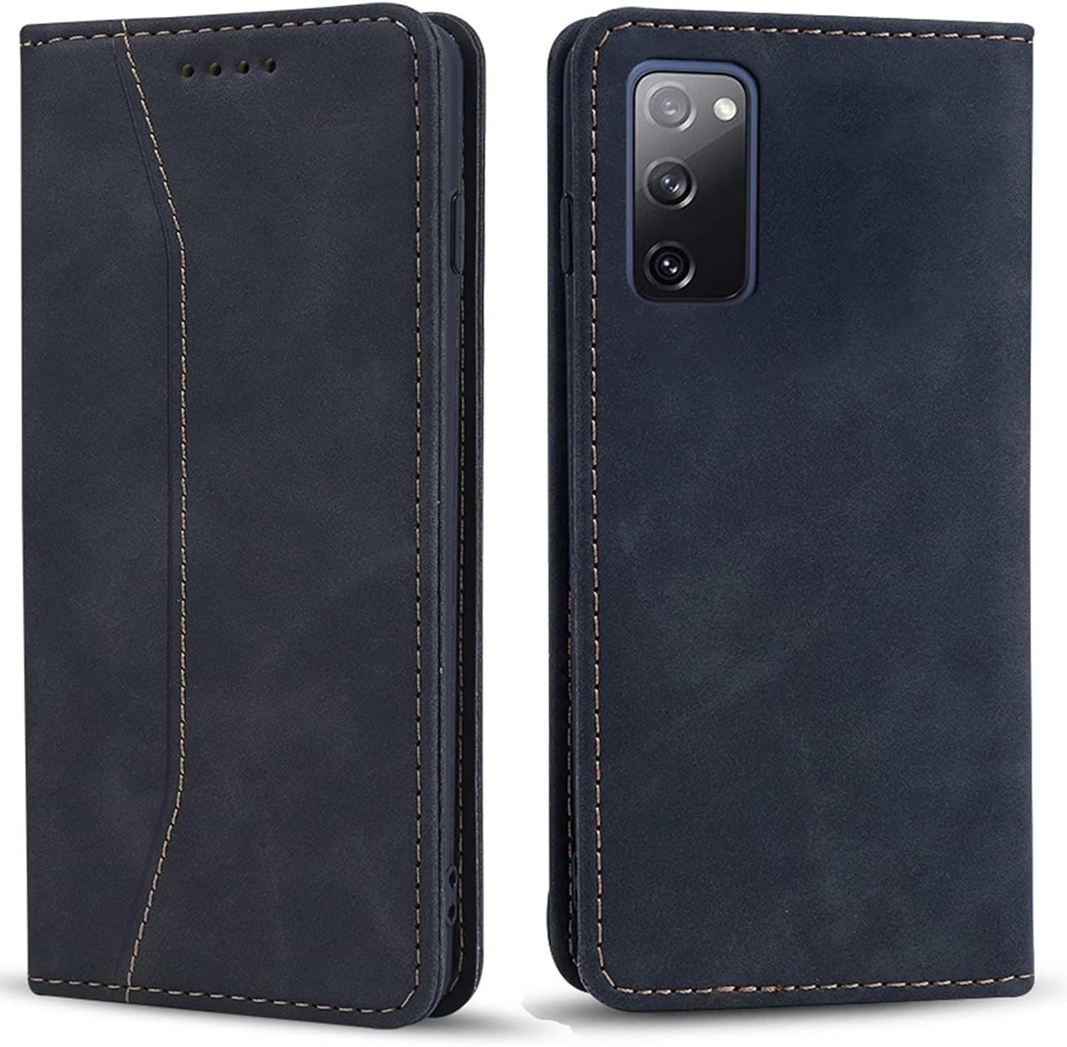 Hoesje voor Samsung Galaxy S20 FE, Premium PU Lederen Flip Magnetische Portefeuille Wallet Telefoon Case met Kaart Houder en Standaard Kenmerken Telefoonhoesje voor Samsung S20 FE (Zwart)