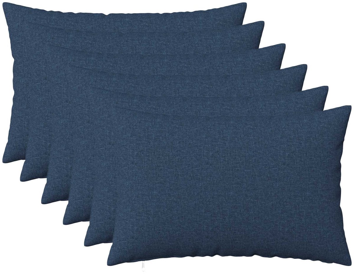 vidaXL Dekenkussen - 6 - st - HEERLEN - Blauw - 30 - x - 50 - cm - Stof