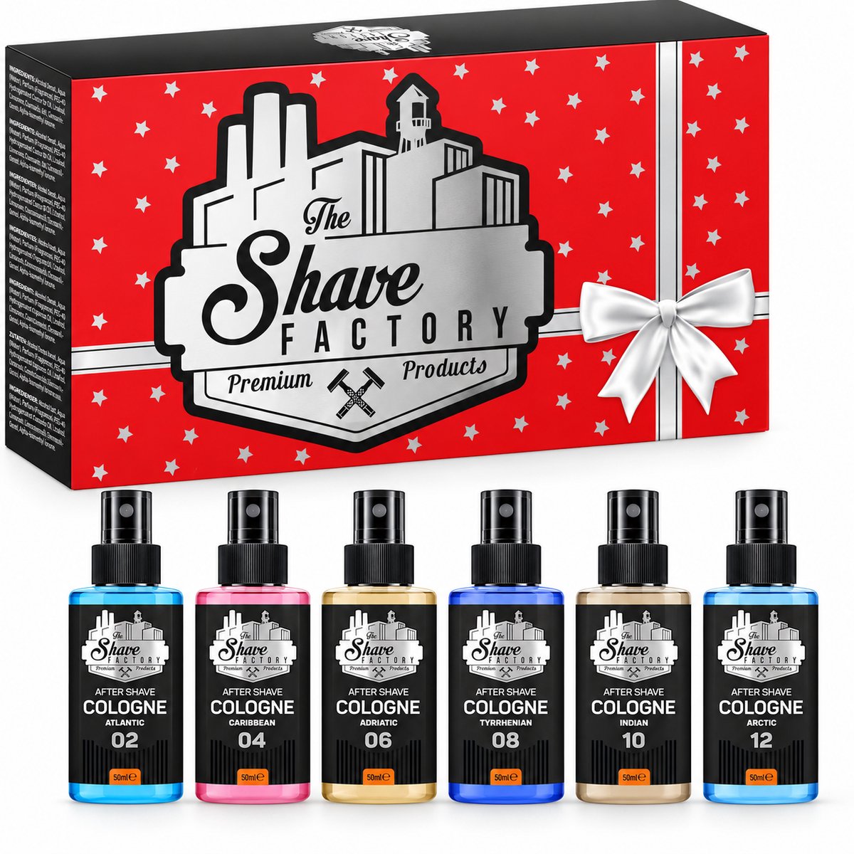 The Shave Factory After Shave Cologne Gift Set 02 – 6 Verschillende Geuren – 6 x 50 ml