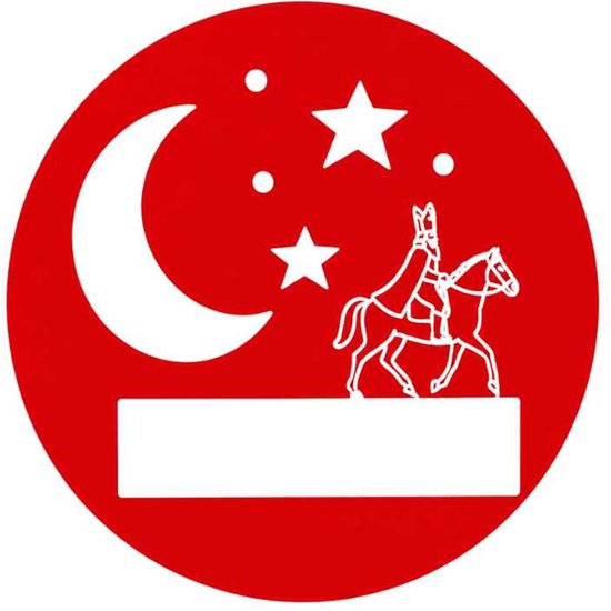 250x Stickers – Sinterklaas op paard – Rood – Cadeau Etiketten – Ø 39 mm