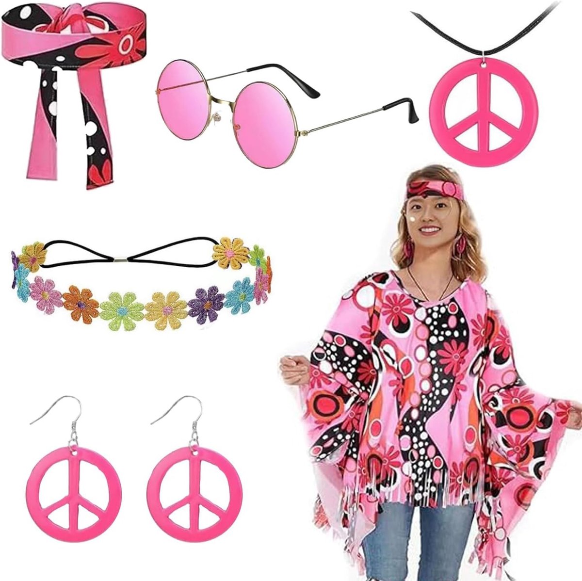 Hippiekostuum voor dames, hippiekleding voor dames
