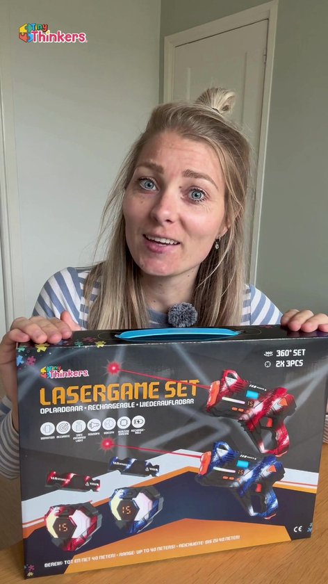Oplaadbare Lasergame set voor Kinderen + 13 Gamemodes Boekje - 360° sensoren - 2 Persoons Laser Tag Set met 2 Laserguns en Vesten