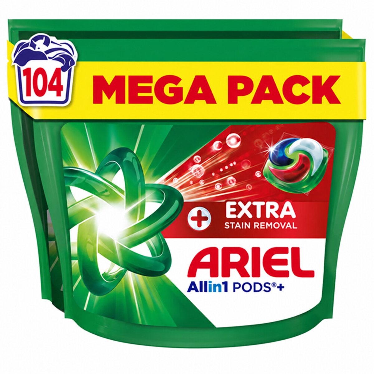 Ariel - Wasmiddel Pods Platinum Extra Stain Removal - 2 x 52 stuks - Voordeelverpakking