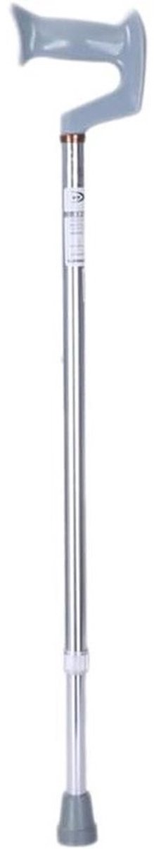 Wandelstok - Ouderen stok - Ondersteuning Lopen - Antislip Rubberen Uiteinden - 63-105 cm - Zilver