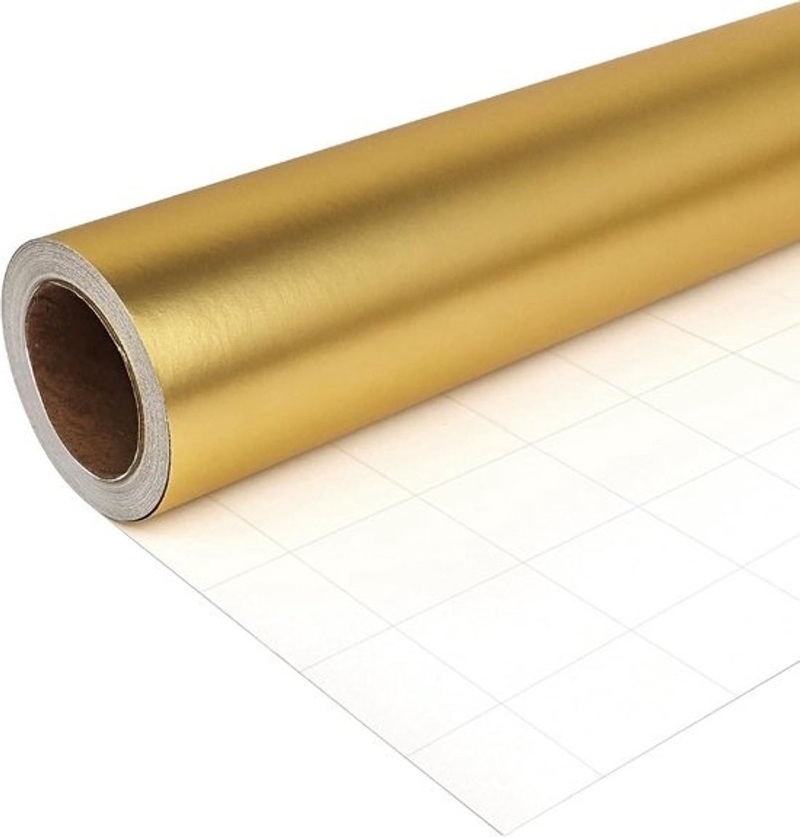 Kerst inpakpapier - Cadeaupapier rol - Feestelijke Geschenkverpakking - Geen vouwen - 17 inch breed - Mat Goud