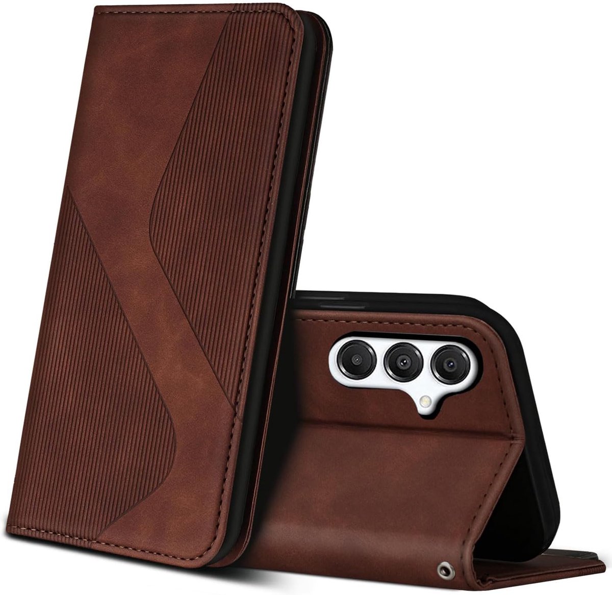 Hoesje voor Samsung Galaxy A16 4G/5G, PU Kunstleer Bookcase Telefoonhoesjes met [Kaartsleuven] [Stand], Flip Case Beschermhoesje voor Samsung A16 4G/5G (Bruin)