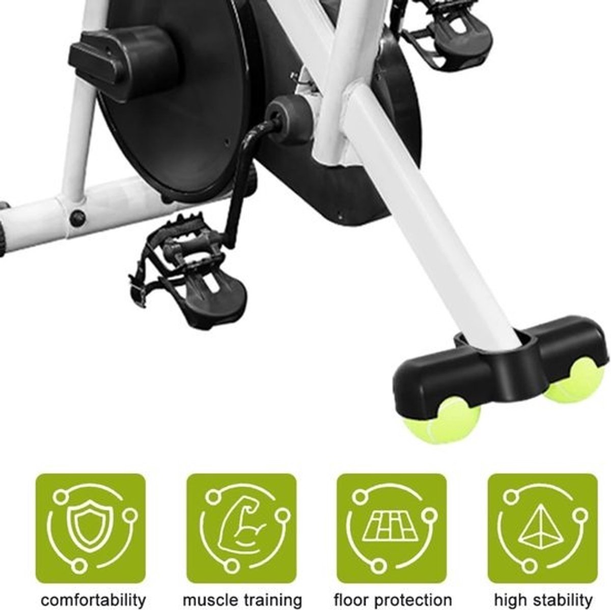 Fietsplaat - Indoor Cycling - Dynamische Training - Tennisbal Demping - 20x10x4 cm - Zwart
