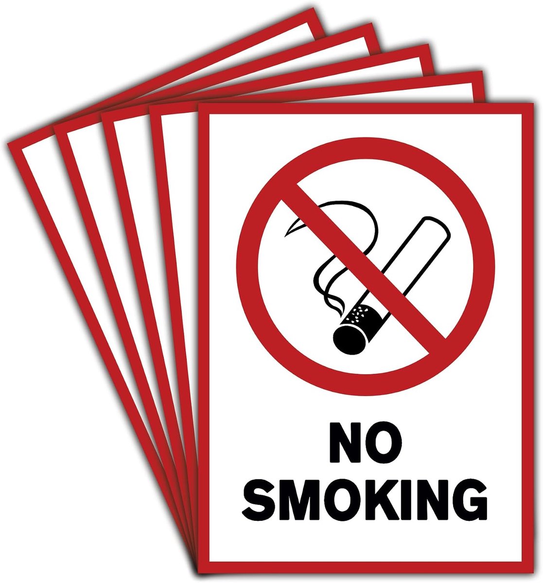 5x stickers "No Smoking" - sticker als DIN A4 (29,7 x 21 cm)