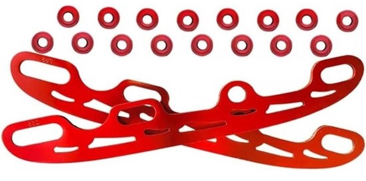 Schaatsblad Beschermers - Schaats Covers - Bescherming Bladen - Roestvrij Staal - Maat Groot - Rood