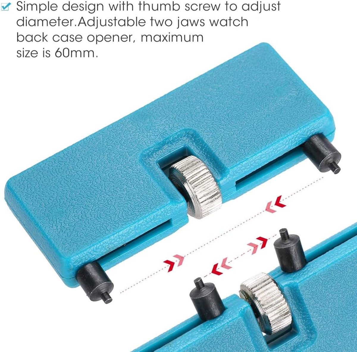 Dailygoods- Horloge Opener Verstelbaar - Horloge Reparatie - Horloge Gereedschap Set - Horloge Achterkast Opener - Geschikt voor Achterklep tot 60mm -