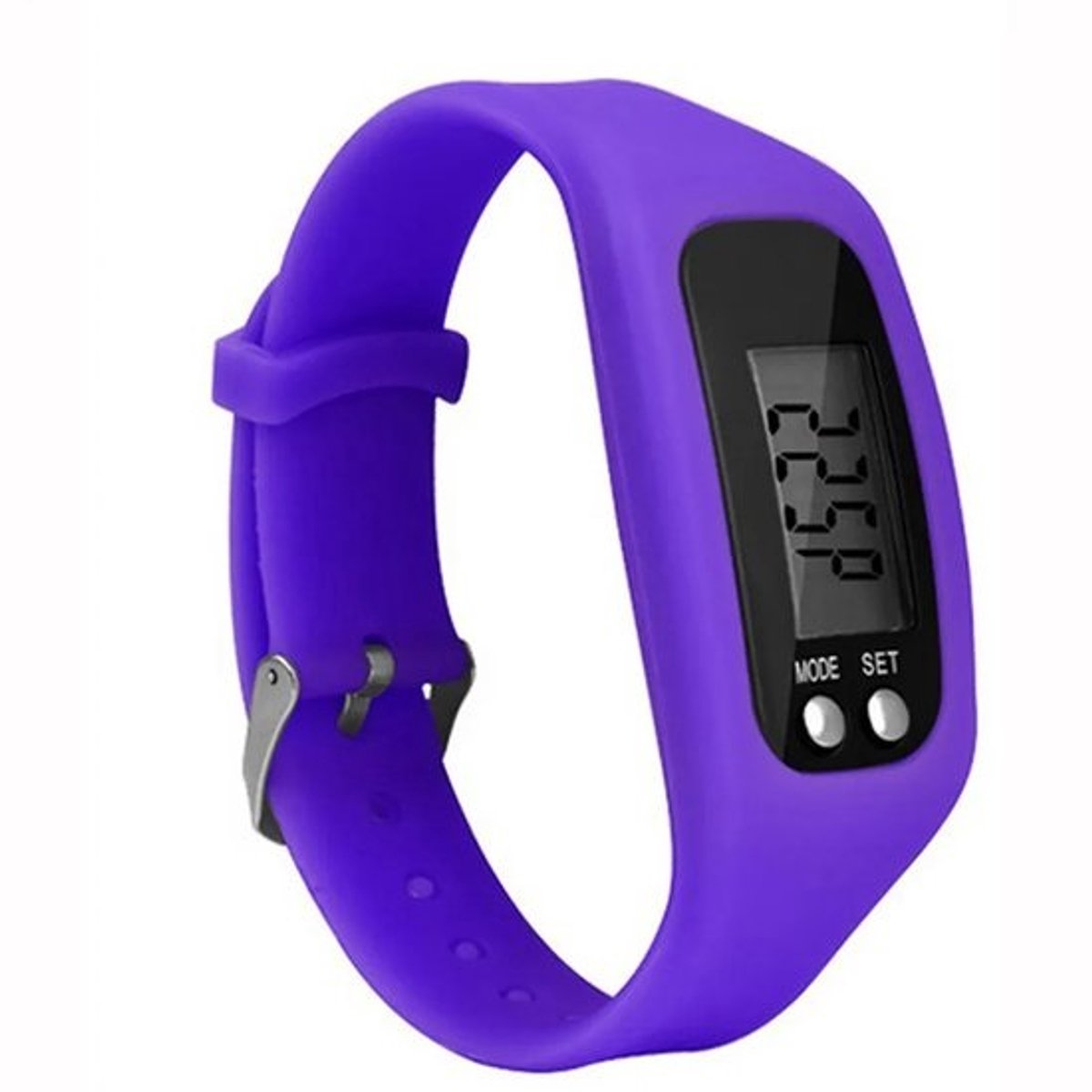 Stappenteller Horloge - Digitale Armband - Activiteit Meten - Groot LCD Scherm - 25 x 3 x 2 cm - Paars
