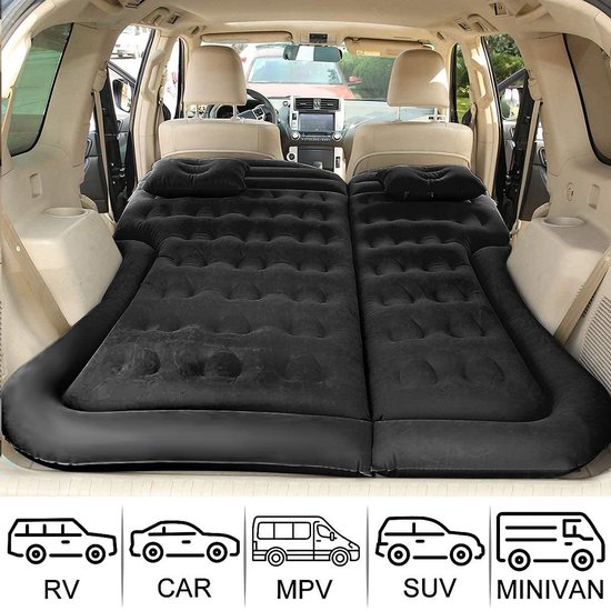 SUV Auto Luchtbed - Met Kussens & Elektrische Luchtpomp - Draagbaar Slaapmatras voor Reizen & Camping - Antraciet Grijs — afbeelding 3