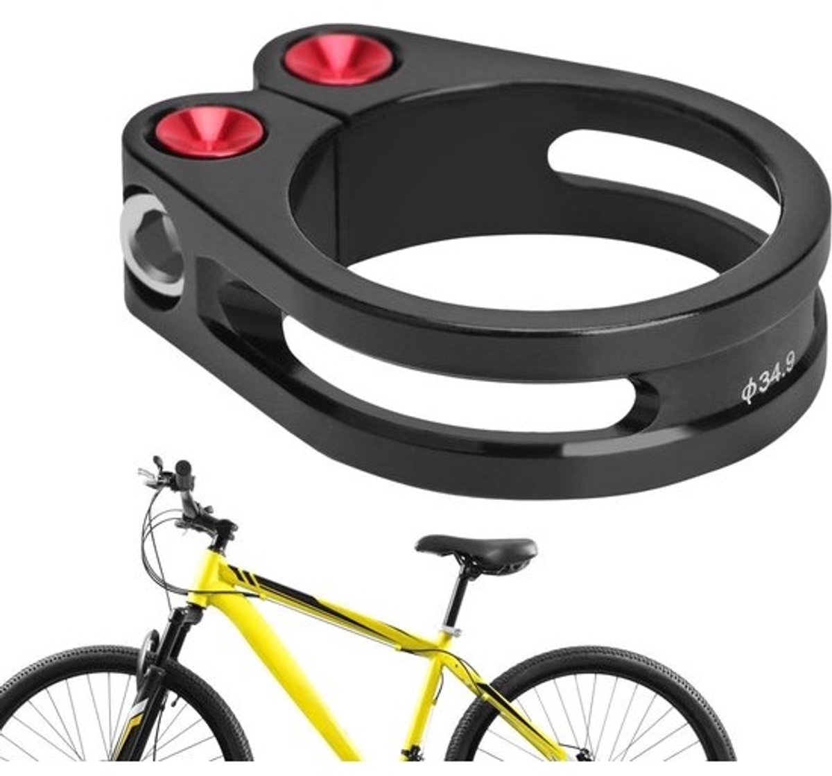 Zadelpenklem - Zitbuisklem Zadelbevestiging - Fietsmontage - Sterke Aluminiumlegering - 318/349 mm - Zwart