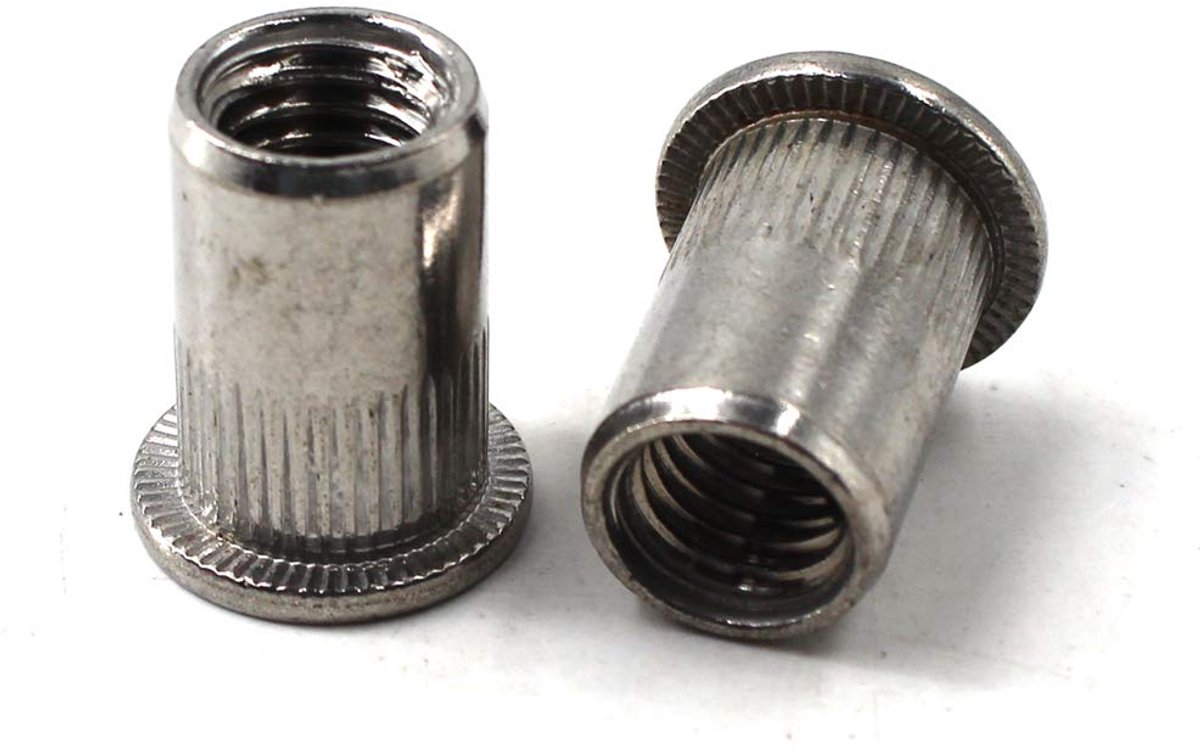 platte kop klinknagel moer insert 304 roestvrij stalen klinknagel moer schroefdraad insert(Pack van 30)